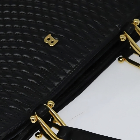 Bally Quilted Leather Tote Bag with Tassel Black Women's ( EUC ) - Picture 3 of 15